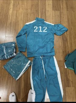 Squid Game green jacket an pants.