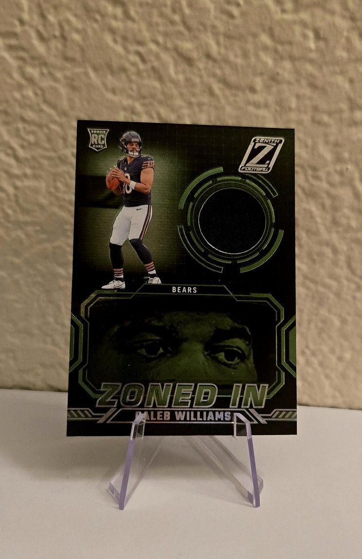 2024 Zenith Caleb Williams RC Zoned In Relic Patch #ZI-CWS Chicago Bears