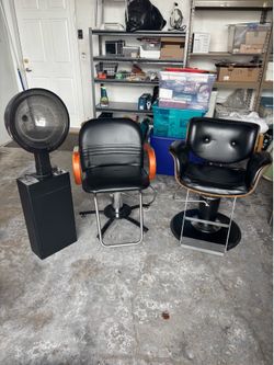 Salon chairs and dryer