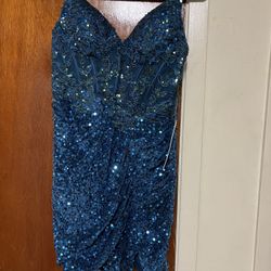 Blue Sequin Dress
