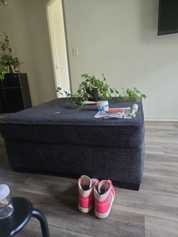 Large Blue Ottoman