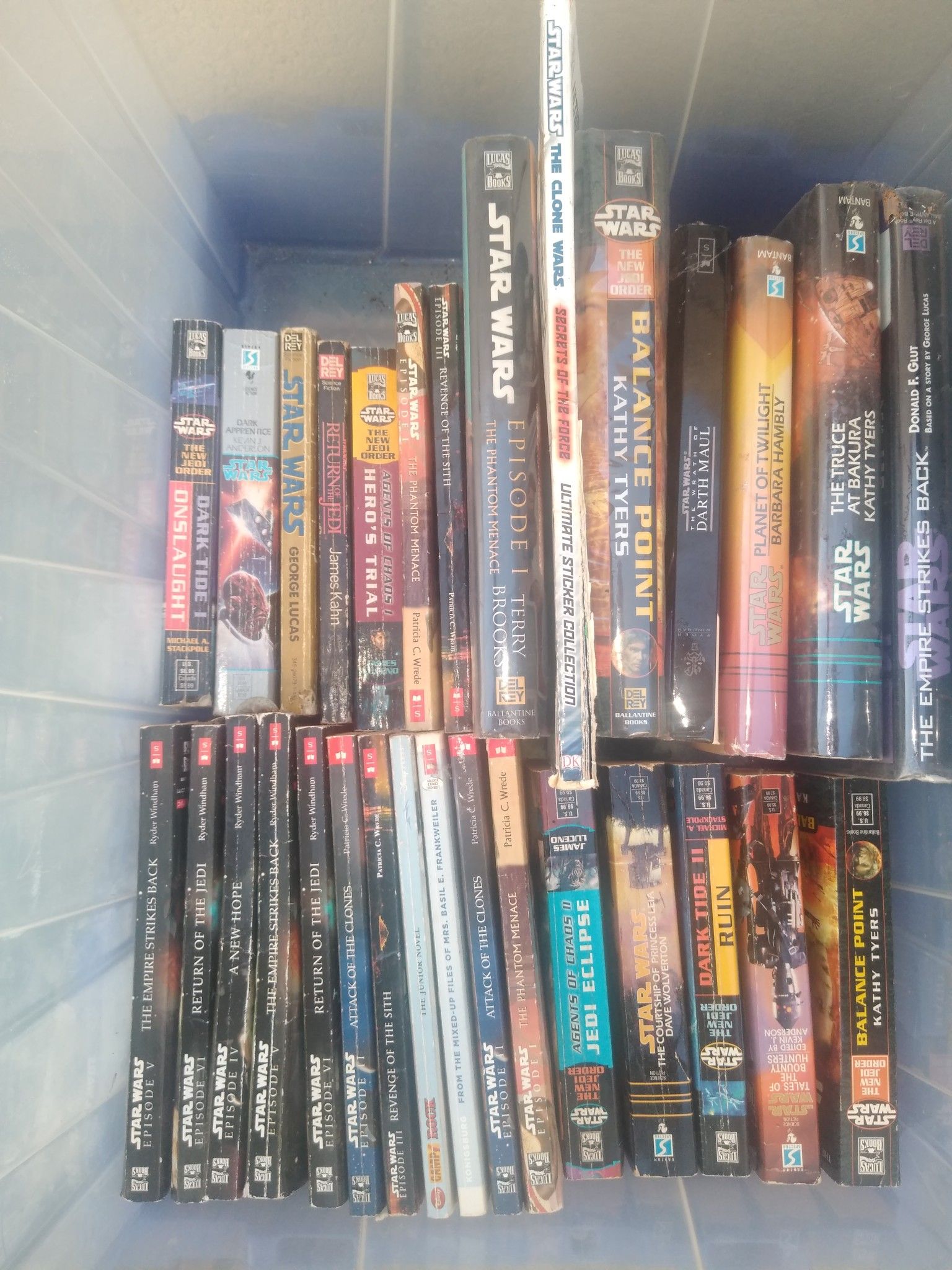 box full of star wars books