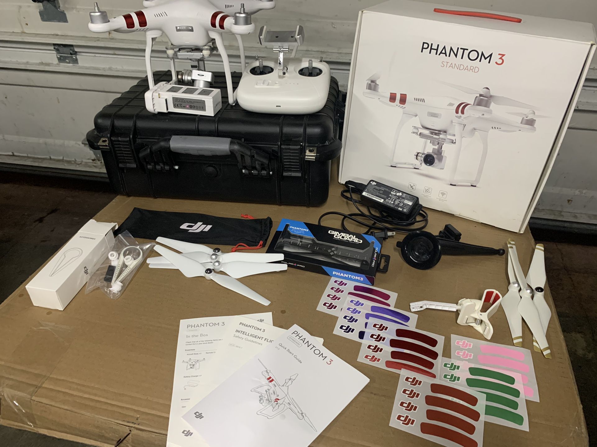 DJI Phantom 3 Standard drone package with waterproof case and extra accessories