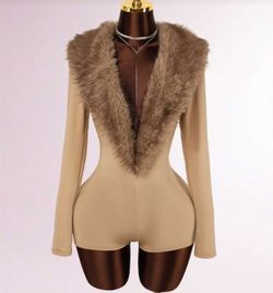 Fur Collar Jumpsuit 