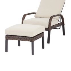 Mainstays Tuscany Ridge Reclining chaise  Lounge with ottoman 