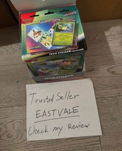 Pokemon Prismatic Evolutions leafeon Tech Sticker Collection Blister Pokémon display case of 12