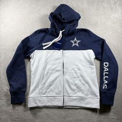 Fanatics Dallas Cowboys Women’s Size S White Blue Hoodie NWT NFL #3314