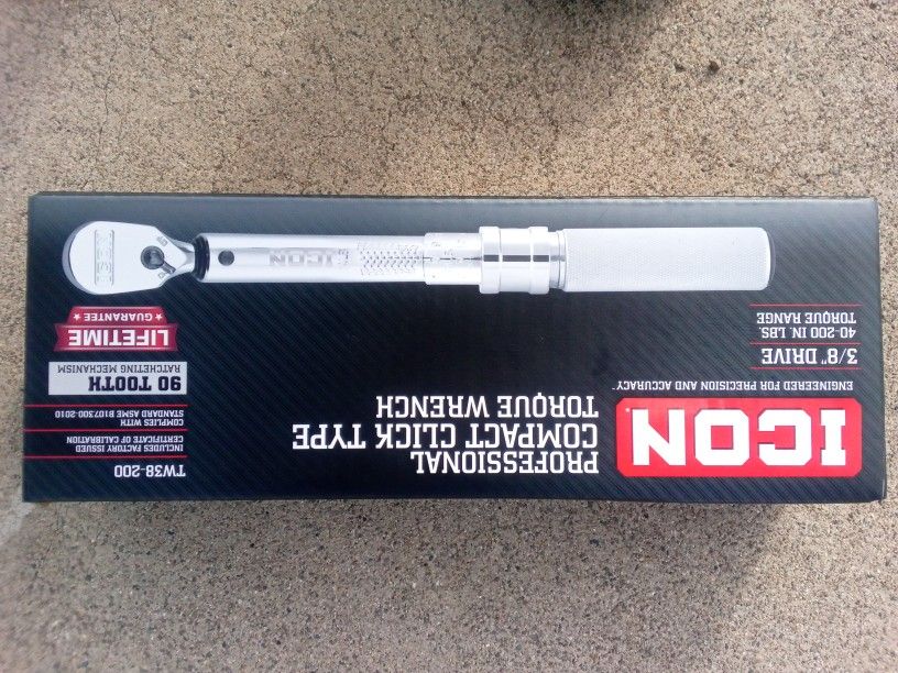 Icon 3/8 drive 40-200lb Torque Wrench