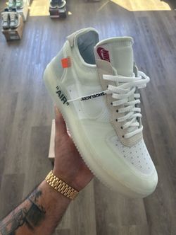 NIKE OFF WHITE AIR FORCE 1 LOW THE TEN VIRGIL ABLOH AO4606-100 SIZE 9 TRAVIS