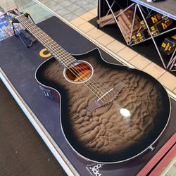 Ibanez AEWC16QA Transparent Black Sunburst Concert Acoustic Electric Guitar NEW!