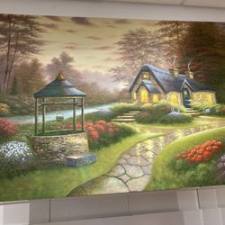 Thomas Kinkade Style Oil Painting 
