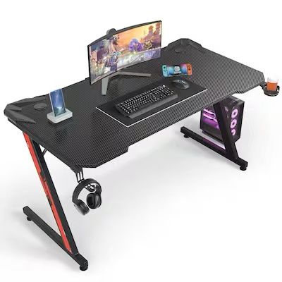 ❤️55-in Black Modern/Contemporary Gaming desk