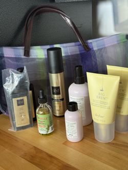 Hair care products + bag
