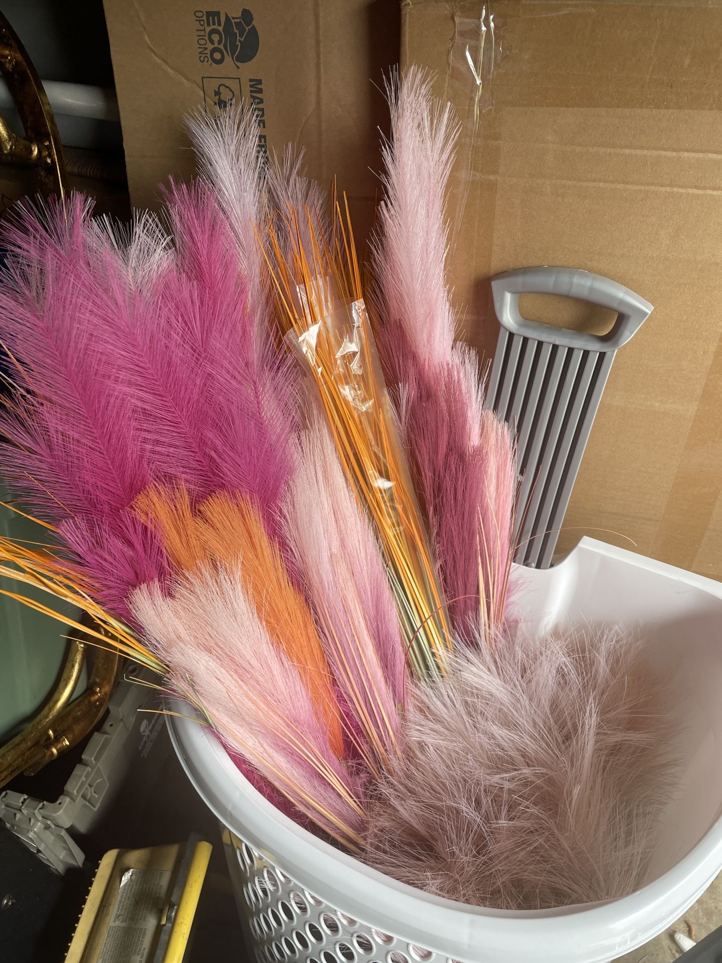 Faux Colored Pampas Grasses