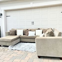 Champagne Color U Shaped Sectional