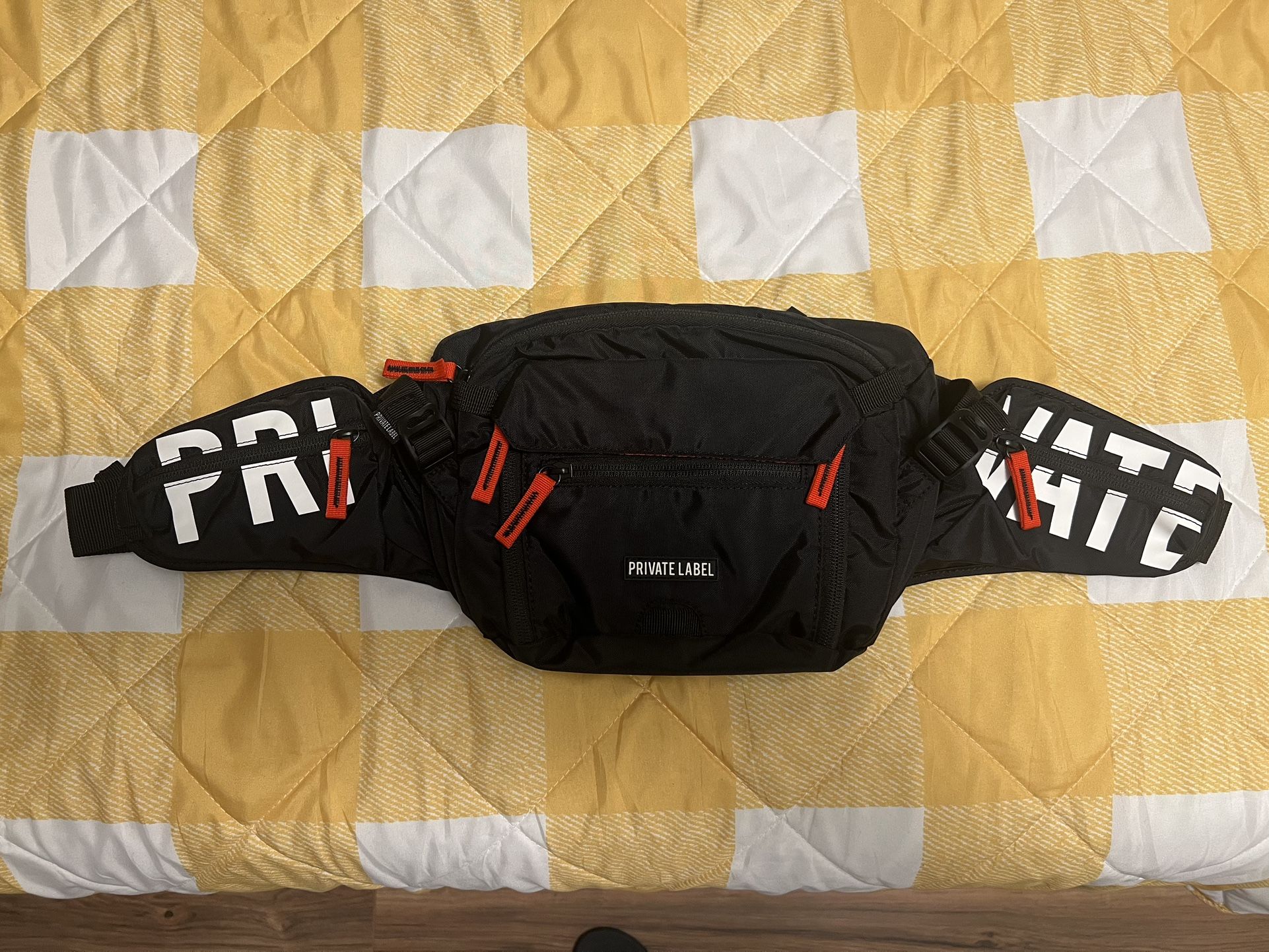 Private Label NYC Black/Red Waist/Sling Bag