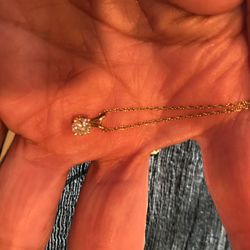 diamond pendant approx 1/3 carat with 14k chain