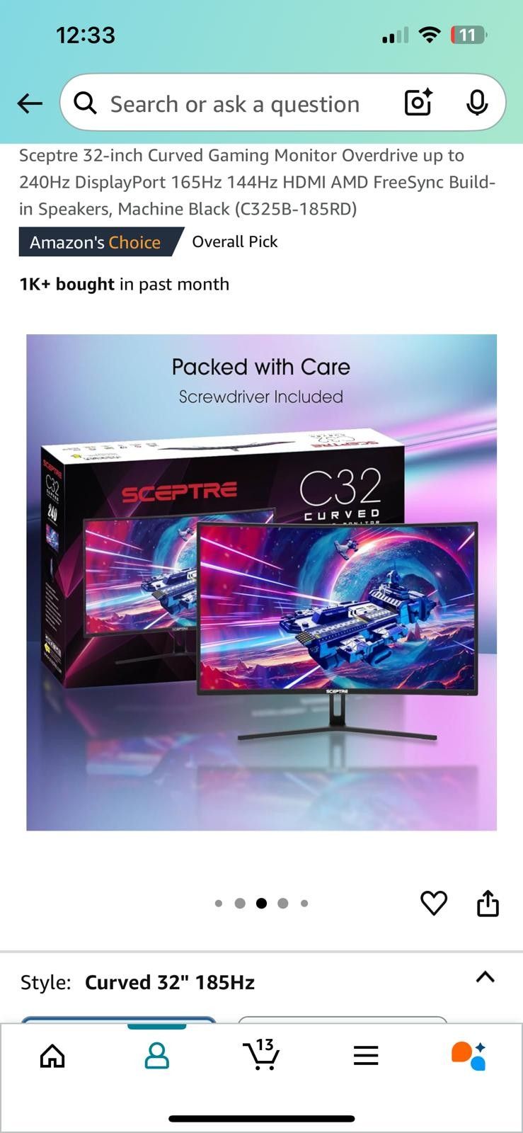 Scepter 32 In Curved Gaming Monitor