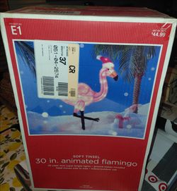 30in Holiday Animated Flamingo