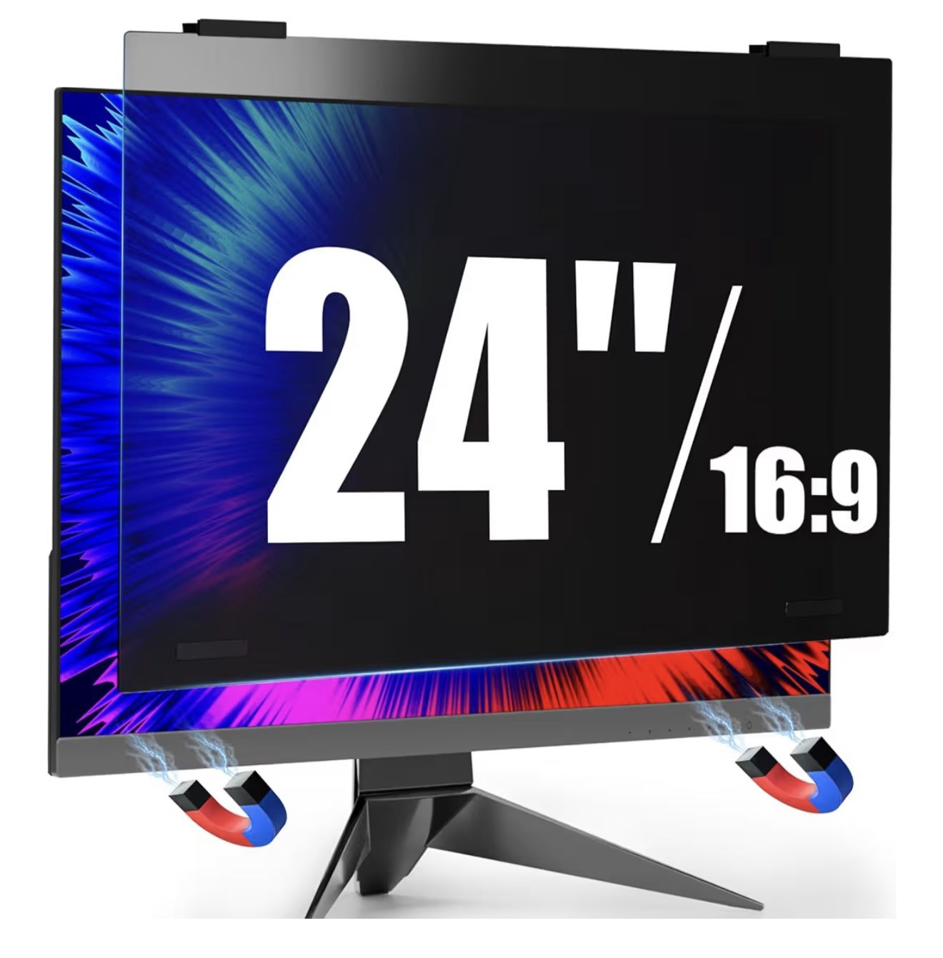 Magnetic 24 Inch Privacy Screen Hanging for Computer Monitor