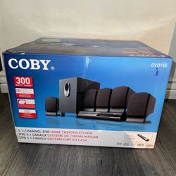 Coby (DVD765) 5.1 Channel Home Theater System With DVD Player Brand New