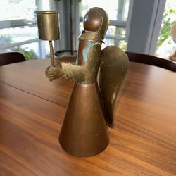 Vintage Copper and Brass Angel Candle Holder 
