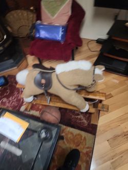 Vintage Plush Gliding Rocking Horse