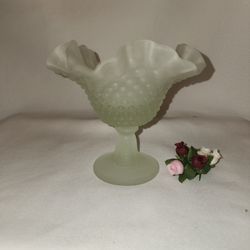 Vintage FENTON Frosted Glass Vase