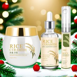 3pcs Rice Light Beige Care Moisturizing Suitable for Light Beige Types - Hydration with Rice Extract, Vitamin E & Nut Oil - Moisturizer, Hydration for