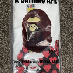 Men Bape Shirt Short Sleeve White Size M