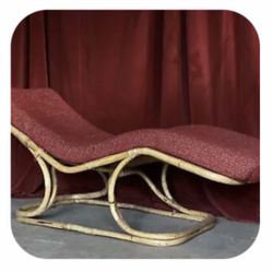 Vintage Rattan Chaise Lounge Chair