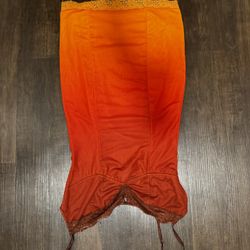 IAMGIA Orange Lace Trim XS Dress Y2K 