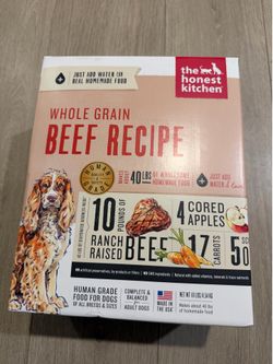 NEW The Honest Kitchen Dehydrated Whole Grain Beef Dog Food, All Breeds, 10 lbs