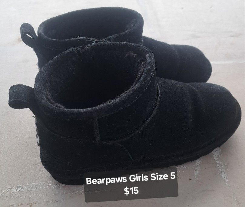 Bearpaw Size 5 Girls Boots