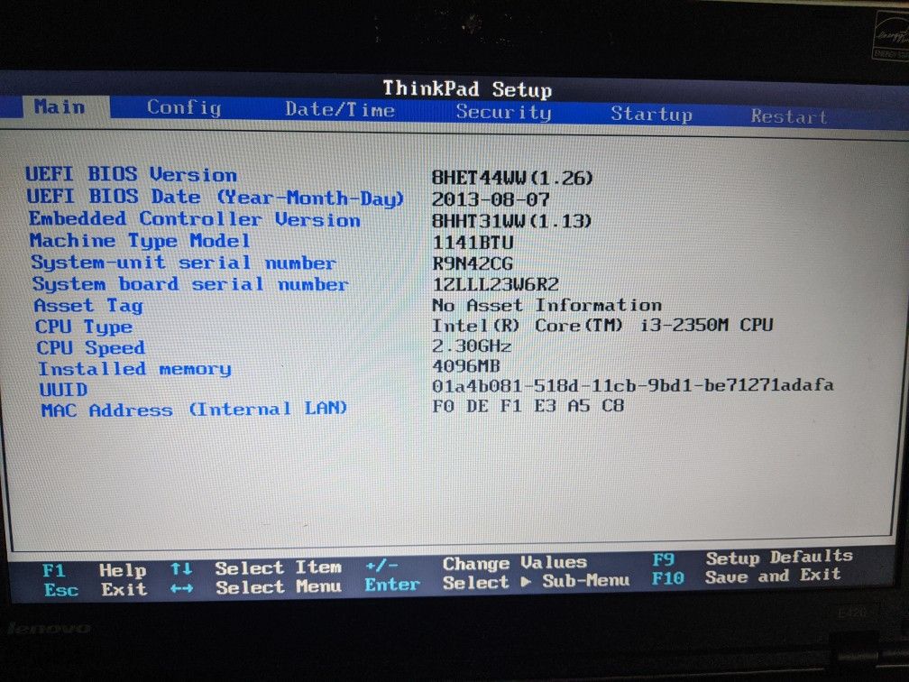 Lenovo ThinkPad E420 i3 @ 2.3 GHz 300 GB HDD 4 GB RAM Windows 10 Pro