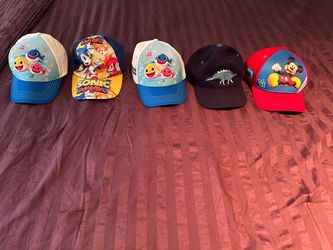 Lot of 5 Kids Character Baseball Caps
