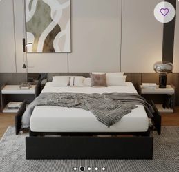 Bed Frame with drawers for storage