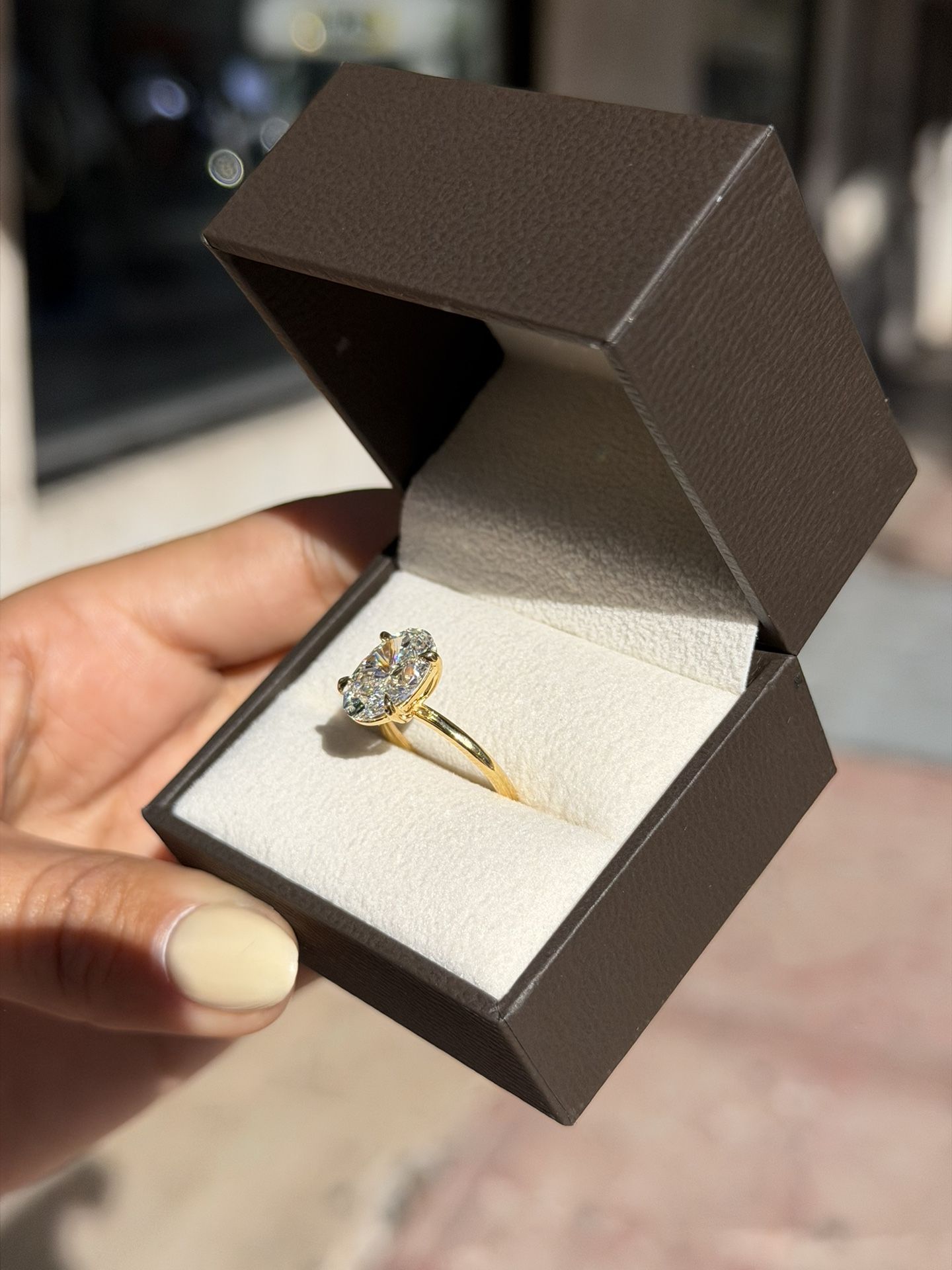 Oval solitaire diamond engagement ring Rings