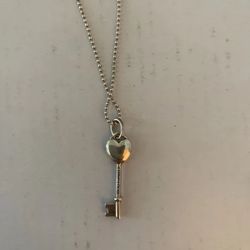 Heart-Shaped Key Pink Sapphire Necklace