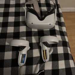 Meta Quest 2 White Standalone VR Headset Plastic Fabric with Two Controllers