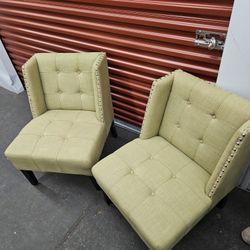 2 Light Green Chairs 