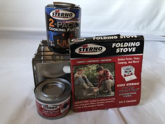 Sterno Folding Stove + 3 packs Sterno Fuel