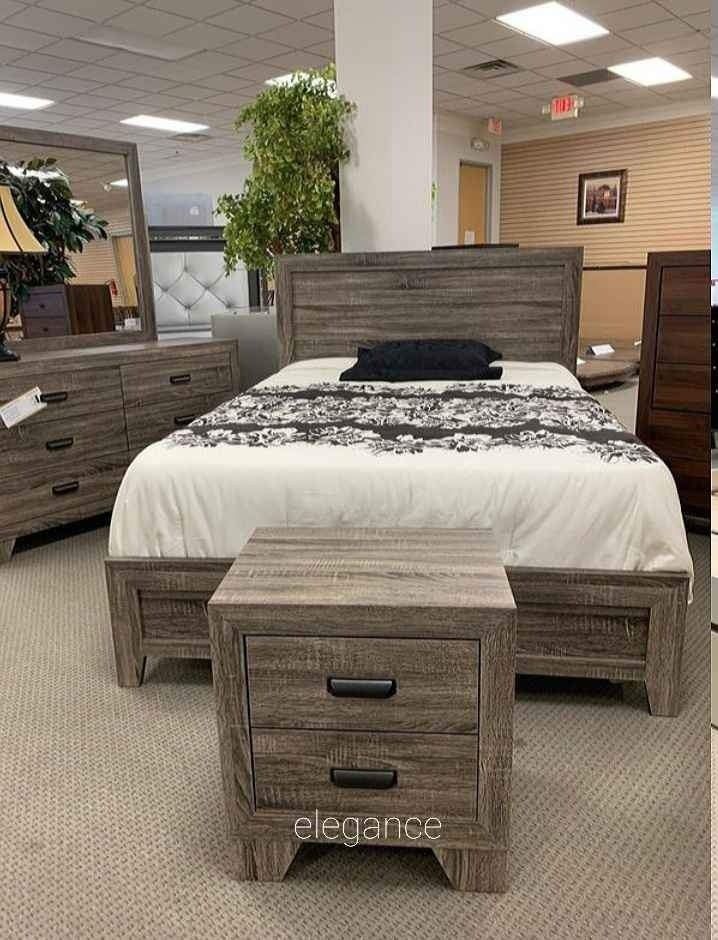 Mille Brown Bedroom Set 4 Piece (QB Dresser Mirror Nightstand)