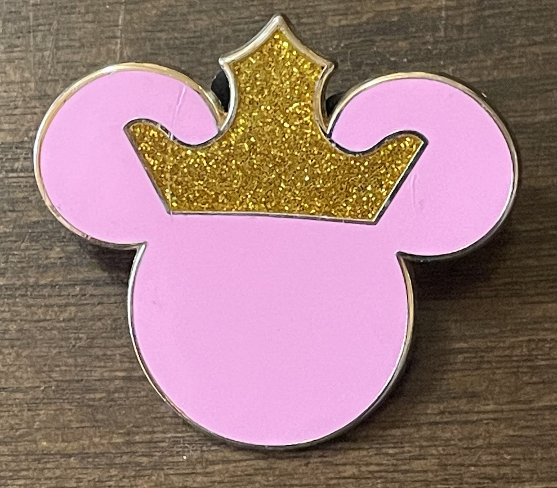 Disney Trader Pin 2008 Mini Mouse Pink Princess Gold Glitter Crown Pin. Sale $10.00