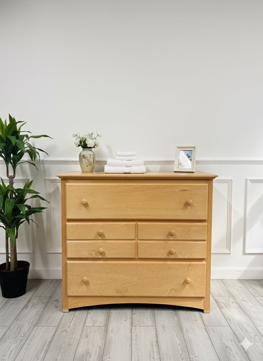 π Beautiful Natural Wood 5-Drawer Dresser / Chest of Drawers π