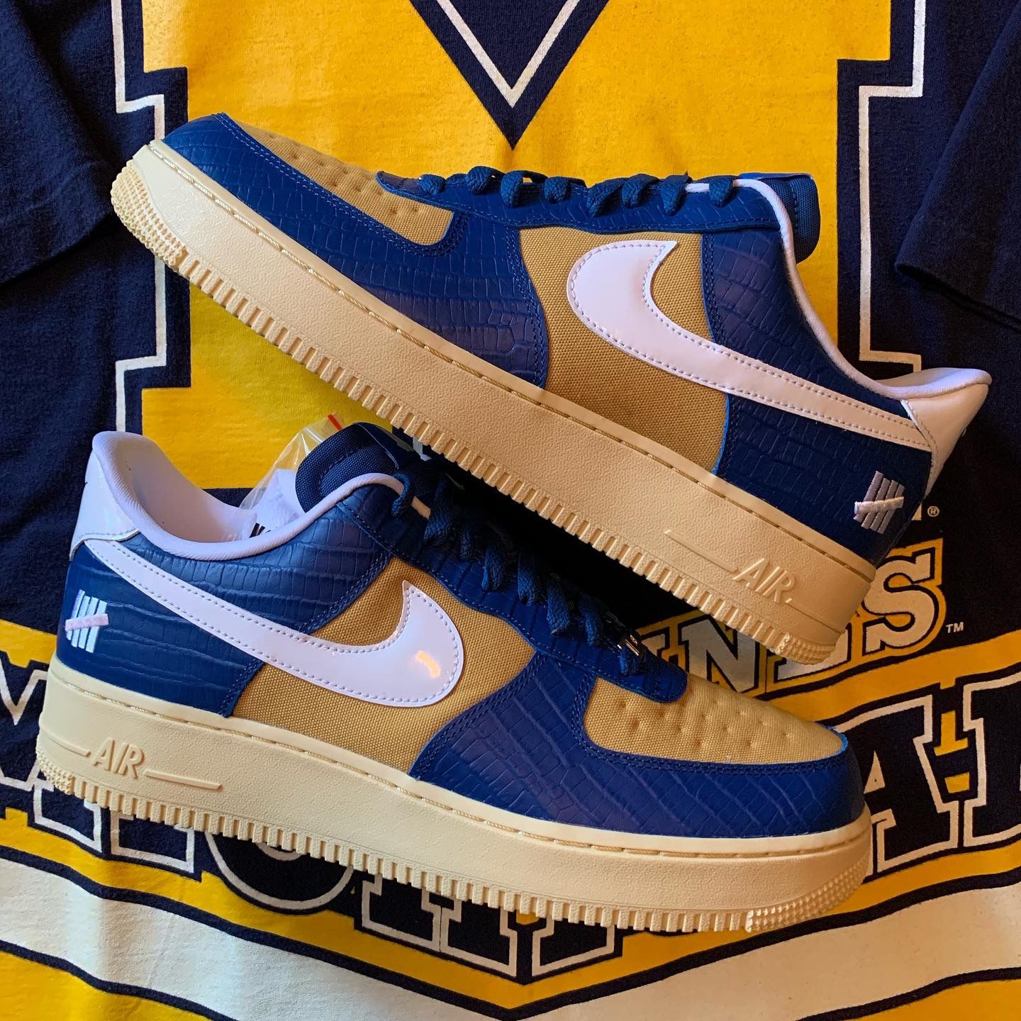 UNDFTD Air Force 1 Five On It Blue Yellow Size 12 Brand New