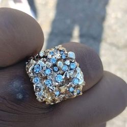 18 K Gold Nugget Ring 2 Karats Of Diamonds 