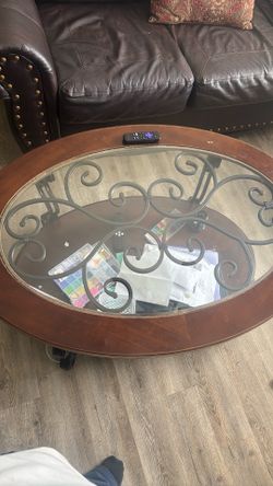 Glass coffee table