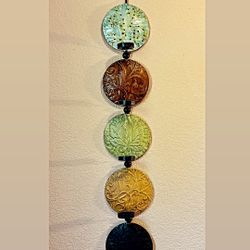 Textured Round Plates Metal Wall Candle Holder