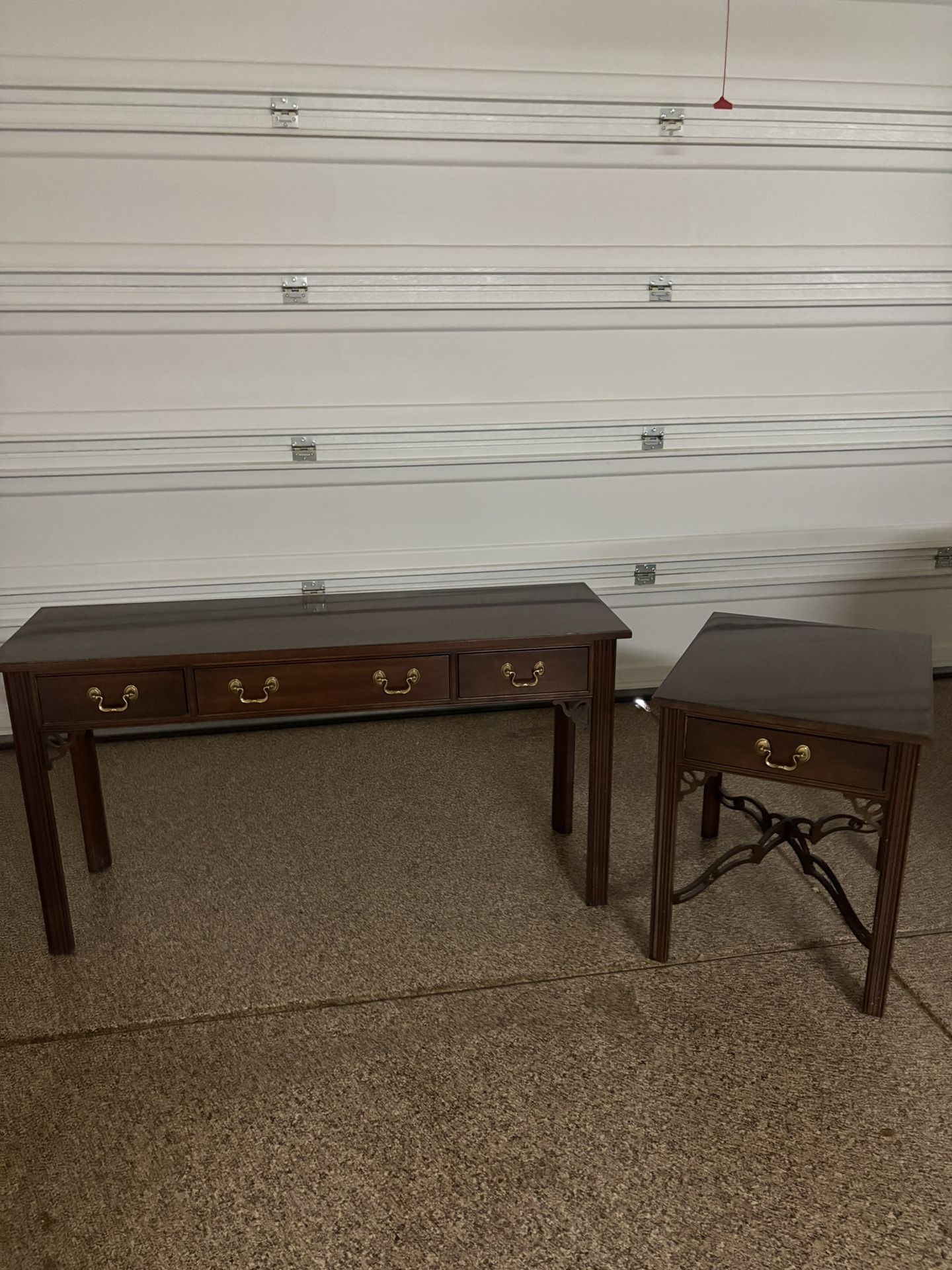Ethan Allen solid cherry wood table set